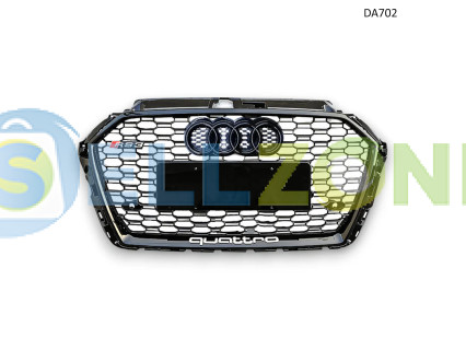 Audi A3 S3 RS3 2017- 2020 Μπροστινή μαύρη μάσκα προφυλακτήρα Honeycomb – DA702/3